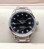 Copy Omega Aqua Terra 150m Watch Black Dial Diamond Marker 39mm 